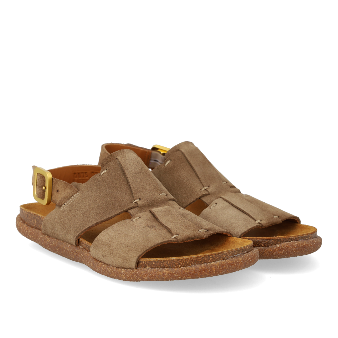 Footbed sandal with stitching details