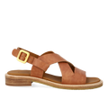 Strap sandal with logo buckle