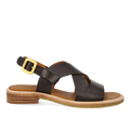 Strap sandal with logo buckle