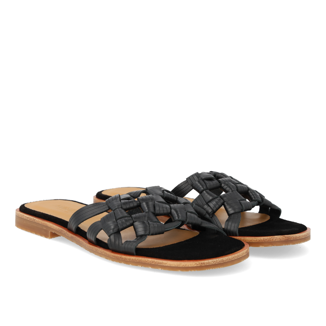 Slip-on sandal with braided detail