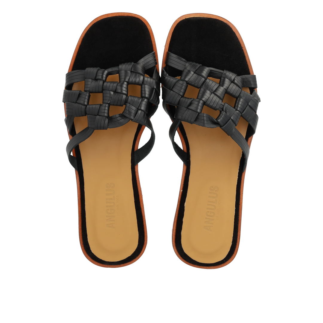 Slip-on sandal with braided detail