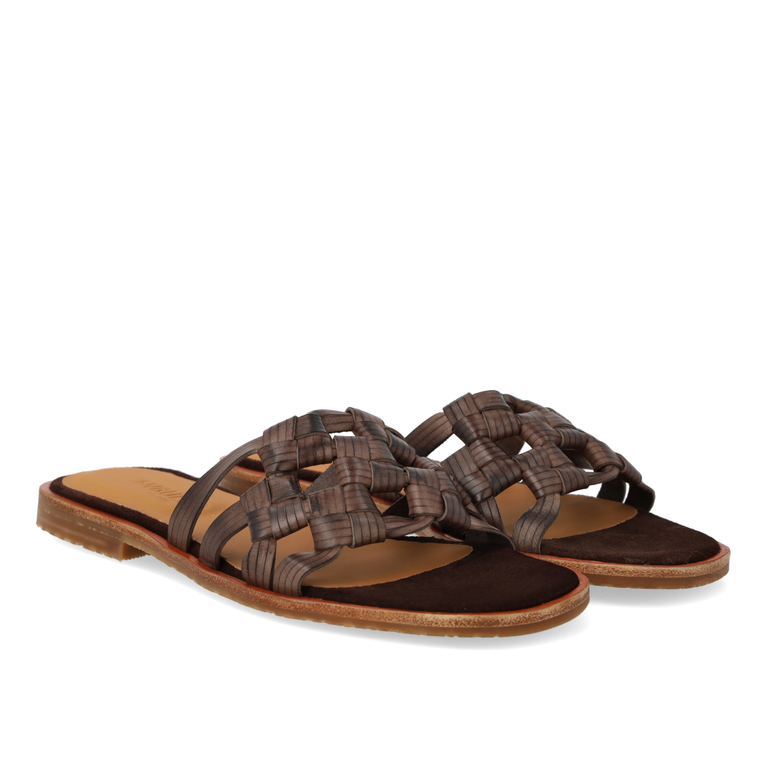 Slip-on sandal with braided detail