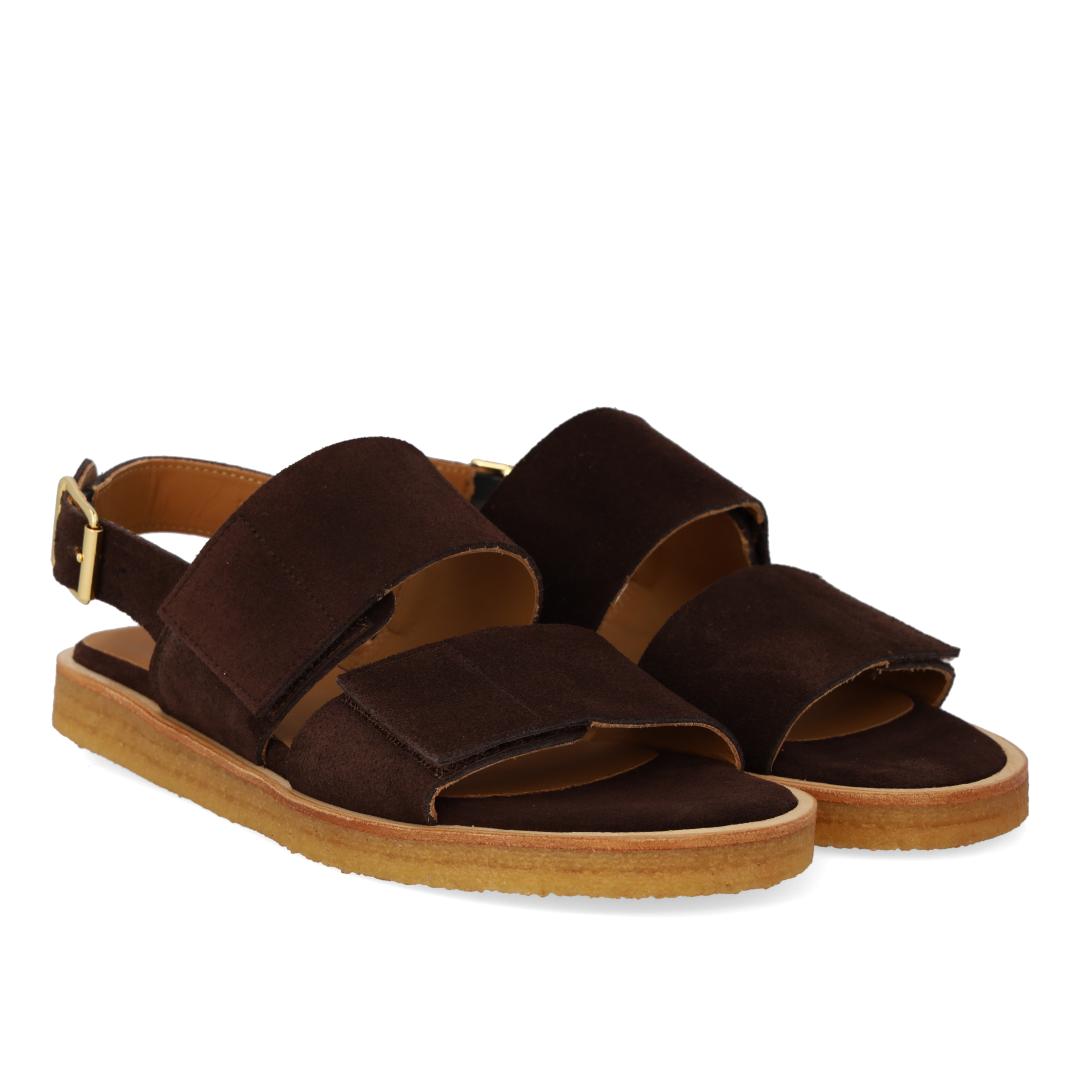 Sandal with adjustable velcro straps