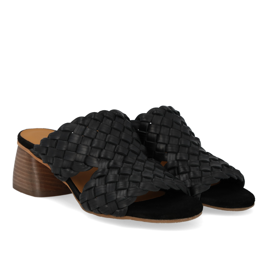 Mule with braided leather detail