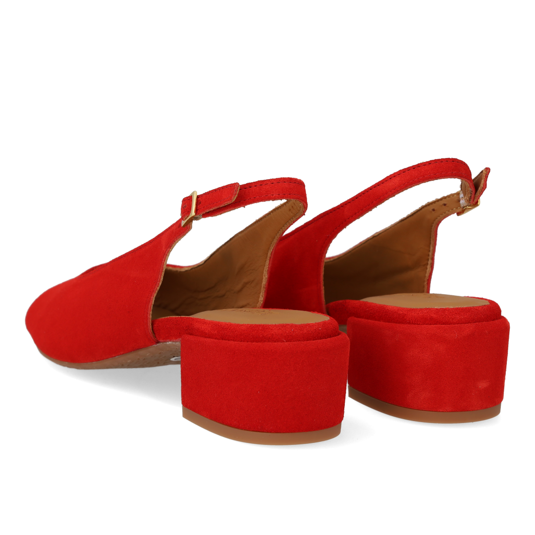 High-heeled slingback sandal with open toe