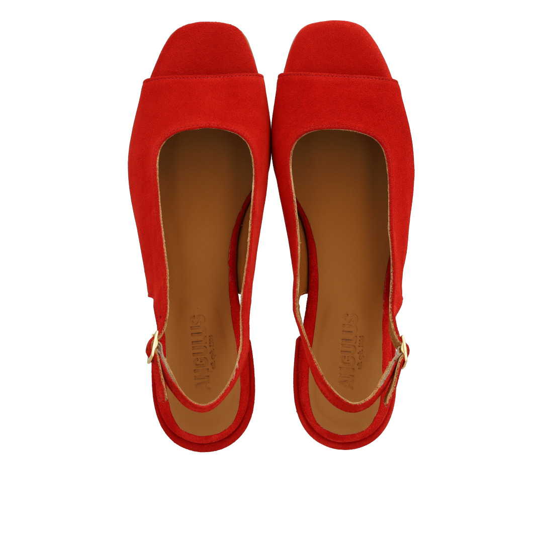 High-heeled slingback sandal with open toe