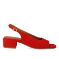 High-heeled slingback sandal with open toe