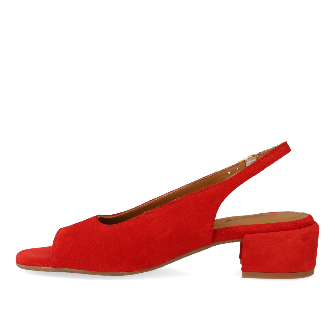 High-heeled slingback sandal with open toe