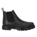 Boot with track sole and wool lining
