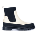 Ankle boot with elastic and track sole