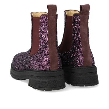 Glitter chelsea Boot on track sole