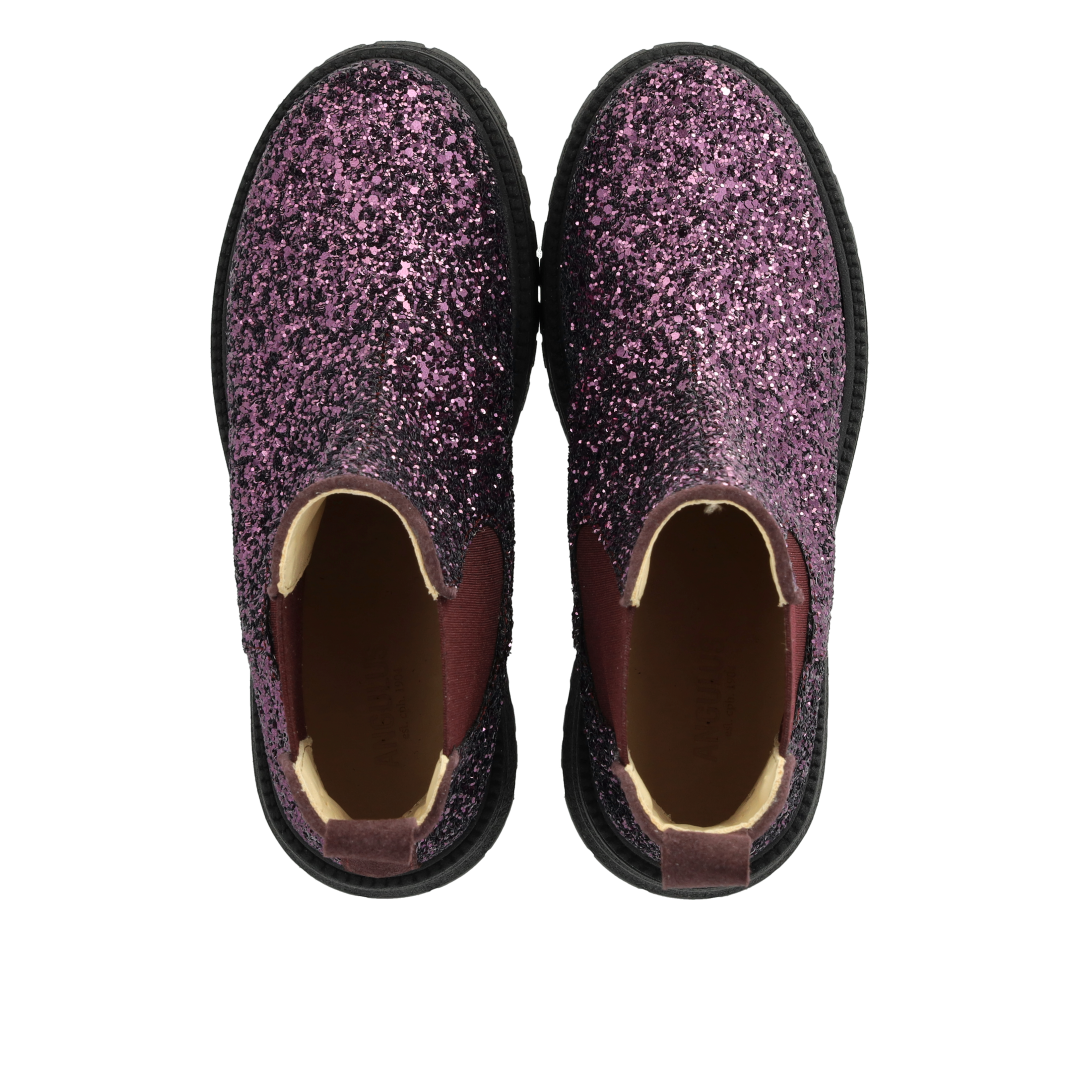 Glitter chelsea boot with track sole