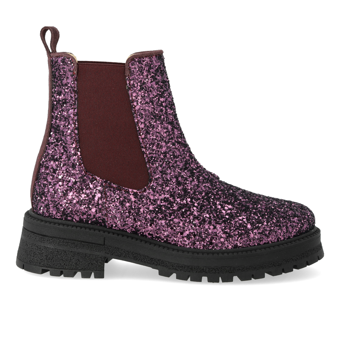 Glitter chelsea boot with track sole