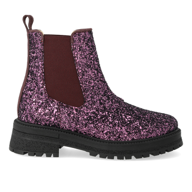 Glitter chelsea Boot on track sole