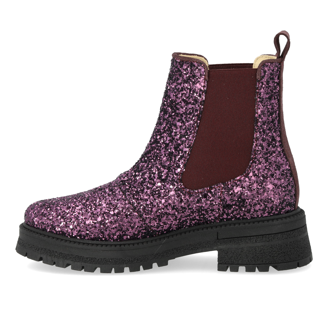 Glitter chelsea boot with track sole