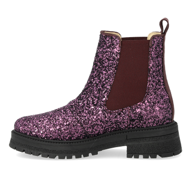 Glitter chelsea Boot on track sole