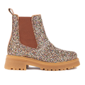Glitter chelsea boot on track sole