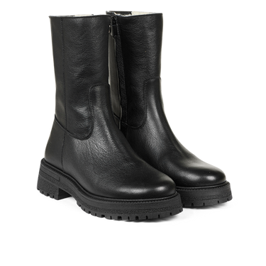 Medium high boot with elastic and zipper