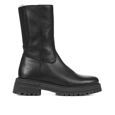 Medium high boot with elastic and zipper