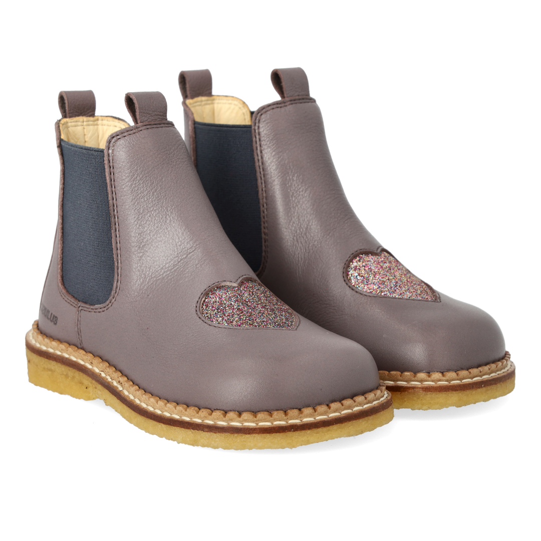 ANGULUS 6167-101 Chelsea Boot with glitter heart - PURPLE – ANGULUS COM