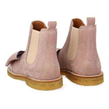 Chelsea boot with patent leather knot and bow