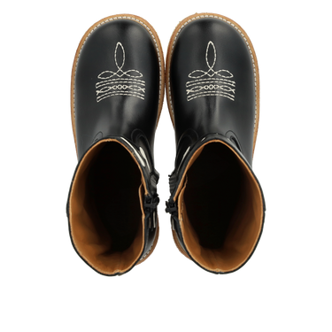 Cowboy boot with embroidered hearts