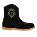 Cowboy boot with sun and moon embroidery