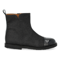 Glitter ankle boot with patent toe