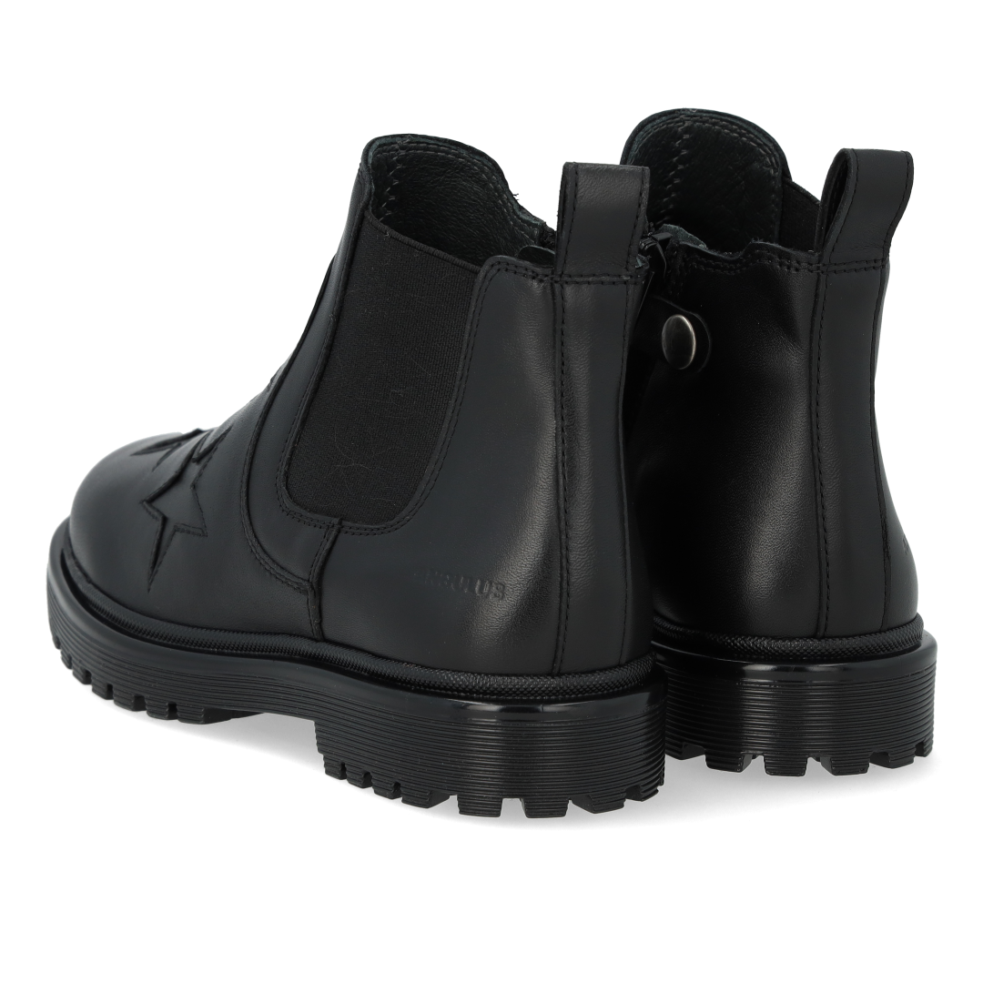 Chelsea boot with star cut-out pattern