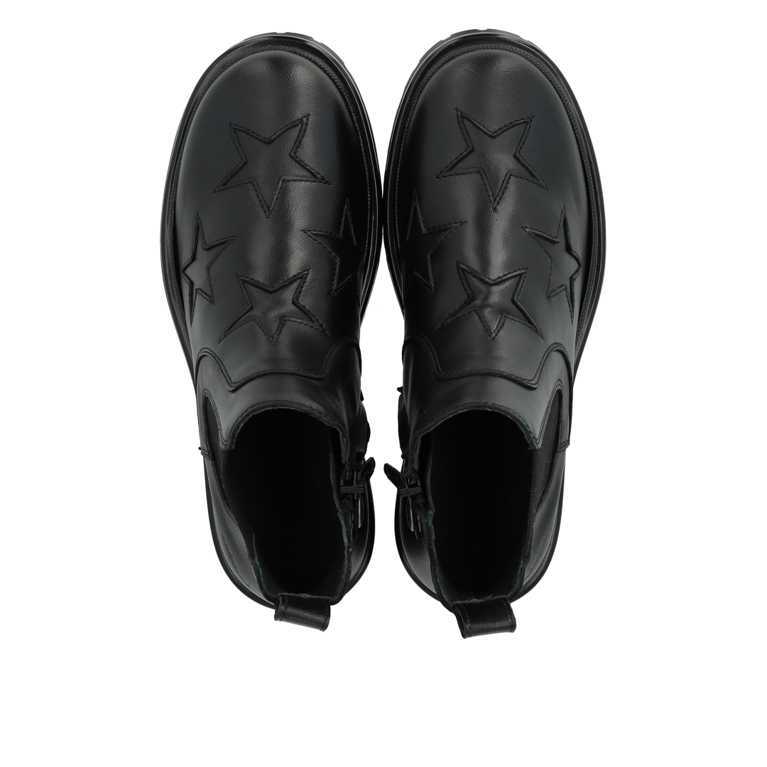 Chelsea boot with star cut-out pattern