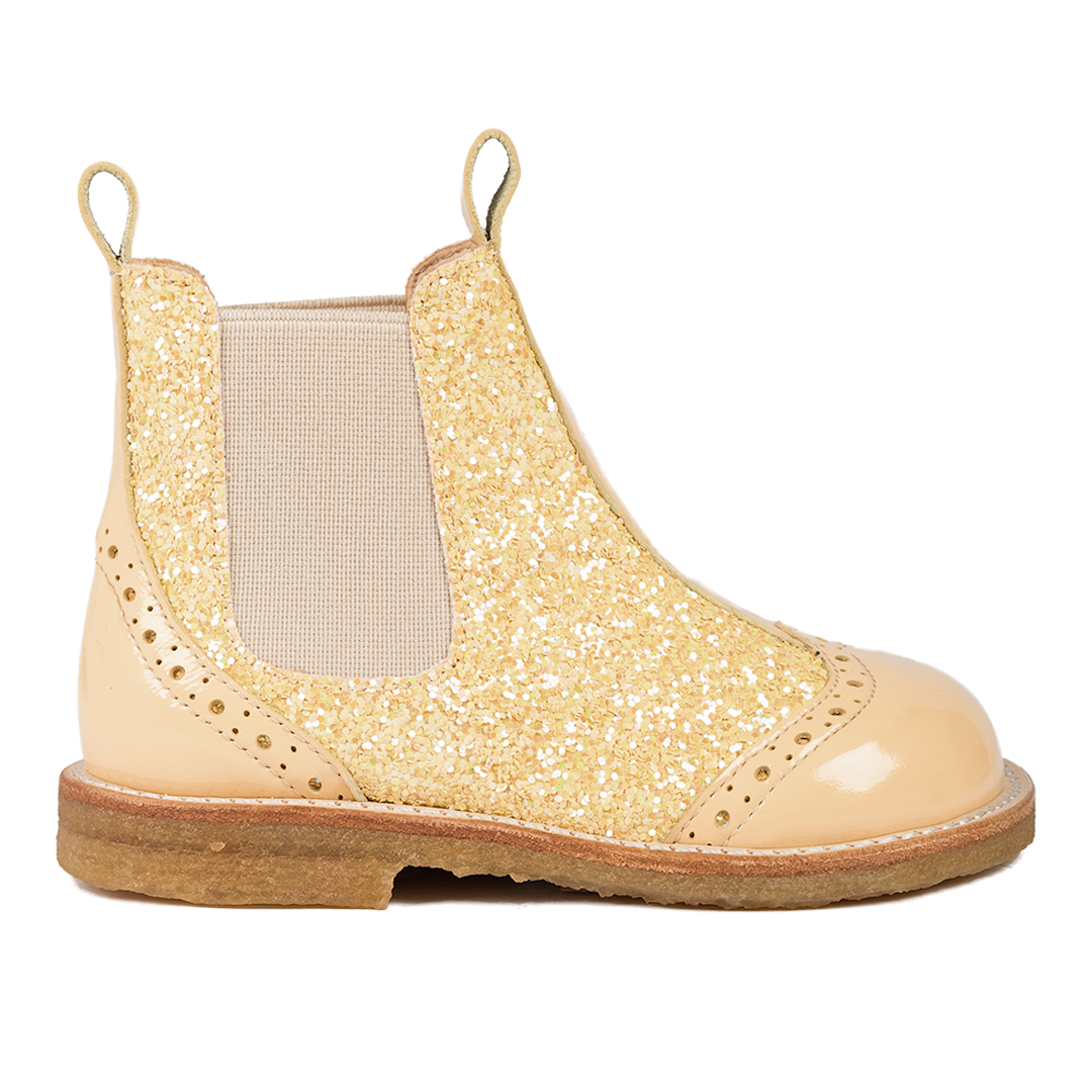 Angulus Chelsea boot with Glitter and brogues details