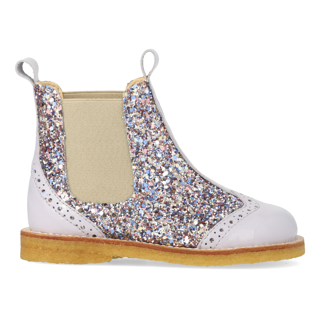 ANGULUS 6320-102 Chelsea boot with Glitter and brogues details - SHINE ...