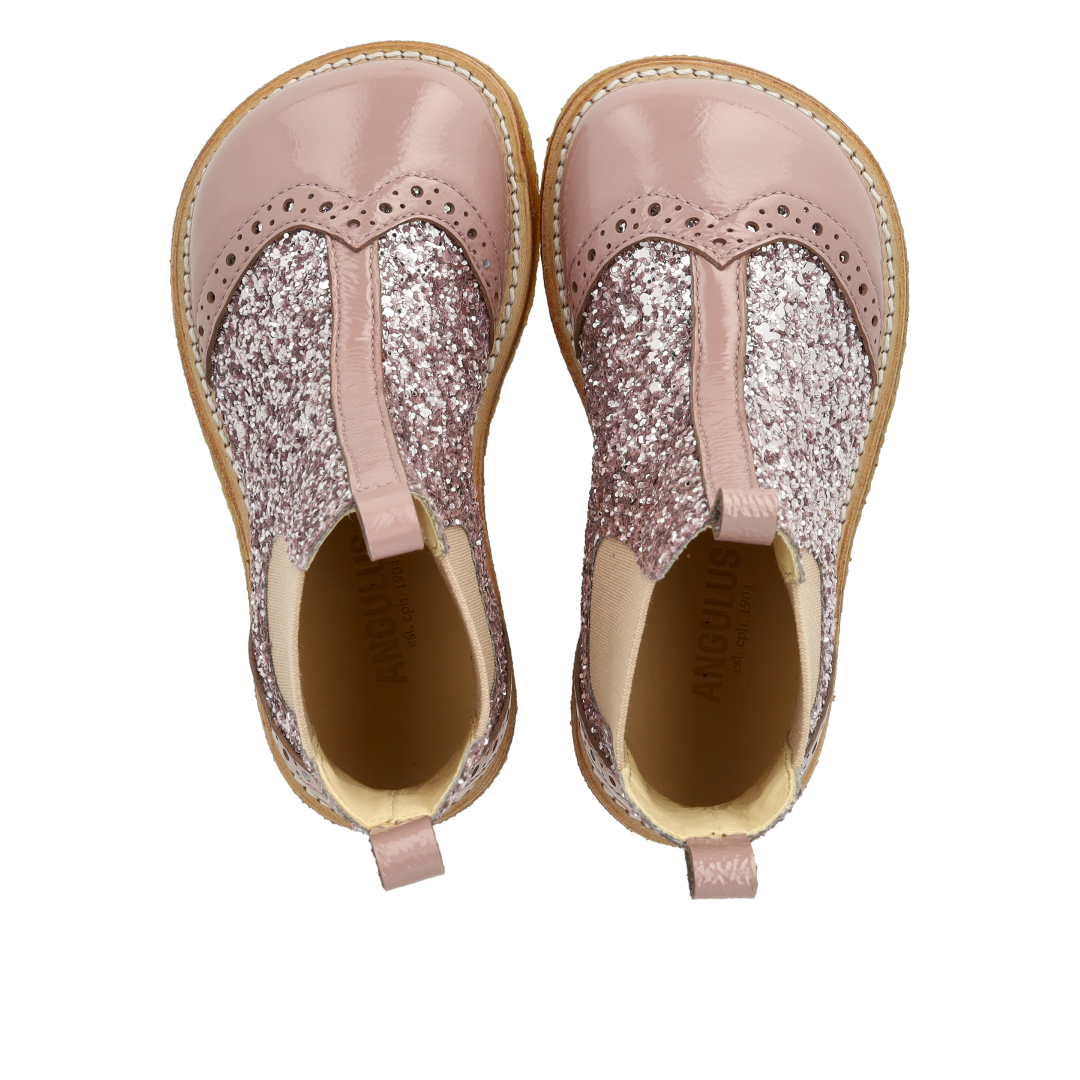 Chelsea boot with glitter and brogue detailing