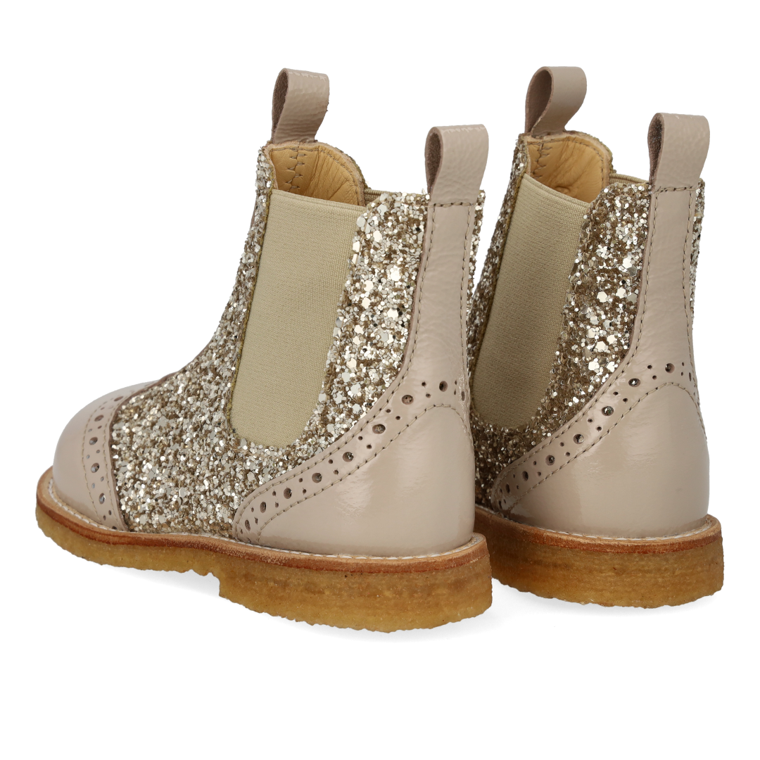 Chelsea boot with glitter and brogue detailing