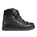 Boot with wool lining, laces and hooks