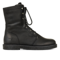 Lace-up boot with wool lining and zipper