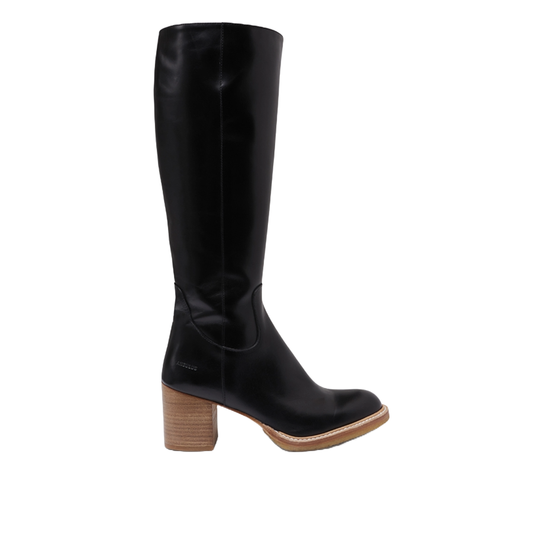 70s-inspired long shafted leather boot