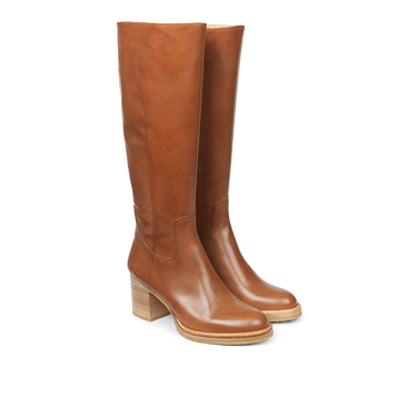 70s inspired long shafted leather boot