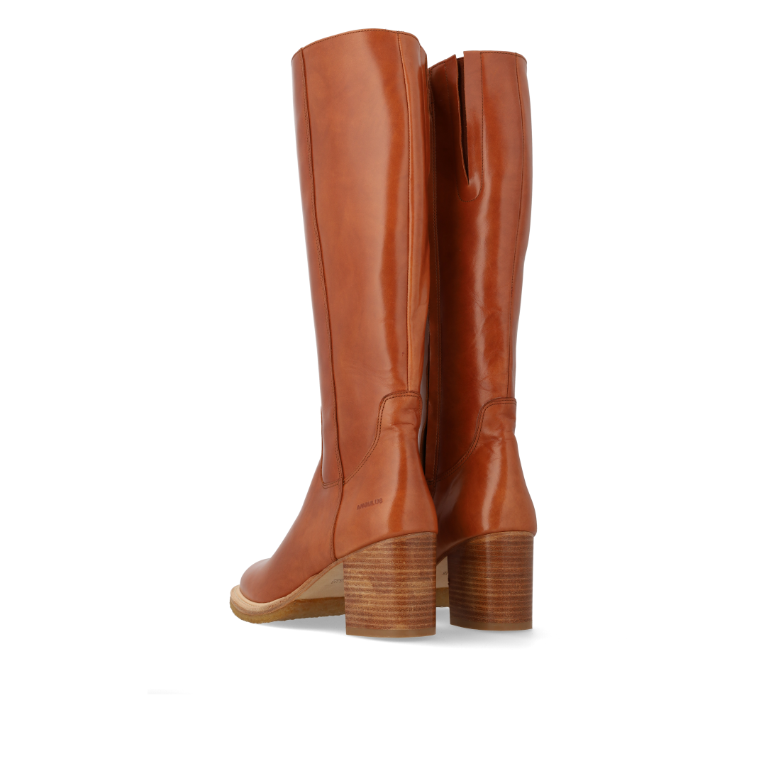 70s-inspired long shafted leather boot