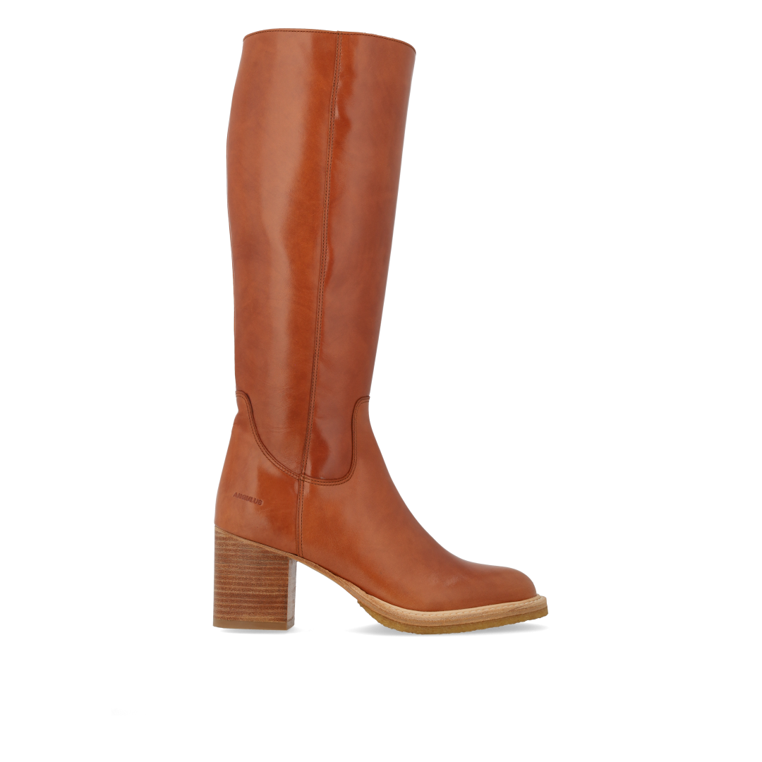 70s-inspired long shafted leather boot