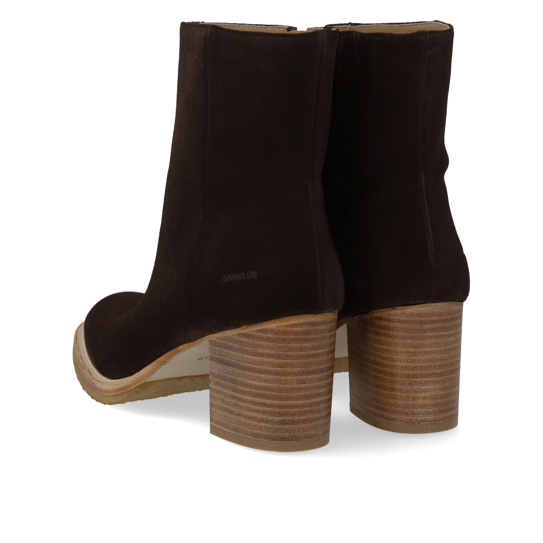 Block-heeled ankle boot with zipper