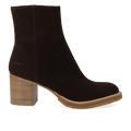 Block-heeled ankle boot with zipper
