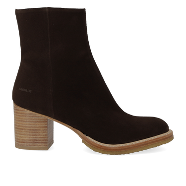 Block heel boot with zipper