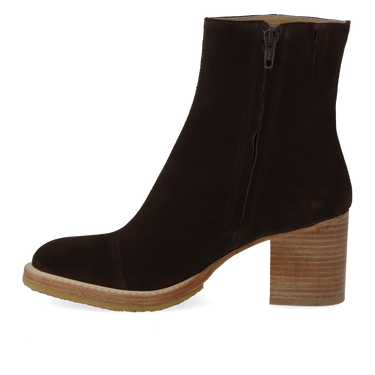 Block heel boot with zipper