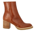 Ankle boot with block heel and zipper