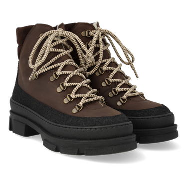 Lace-up boot with wool lining