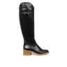 Angulus High-leg boot with block heel and zipper