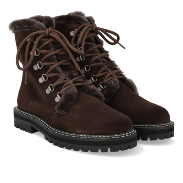 Chunky lace-up boot with wool lining