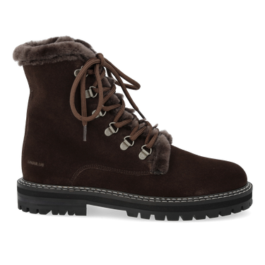 Chunky lace-up boot with wool lining