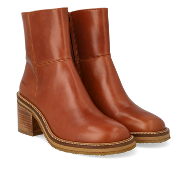 Block heel boot with zipper